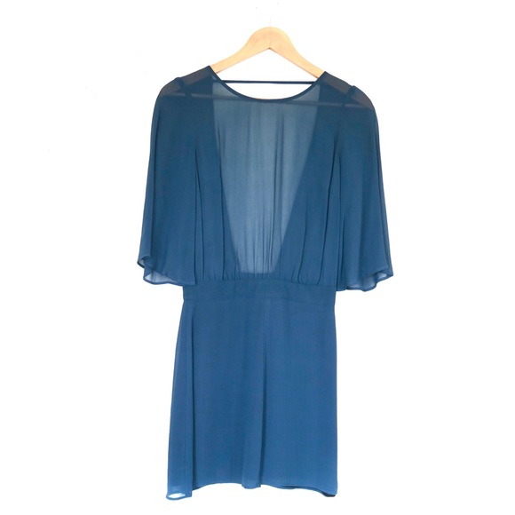 Reformation Deep Blue Open Back Mini Dress - Picture 6 of 9